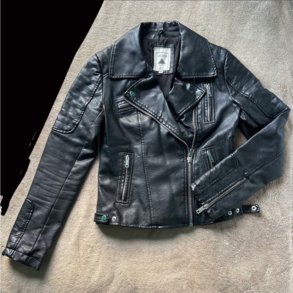 Ardene Black Faux Leather Biker Jacket